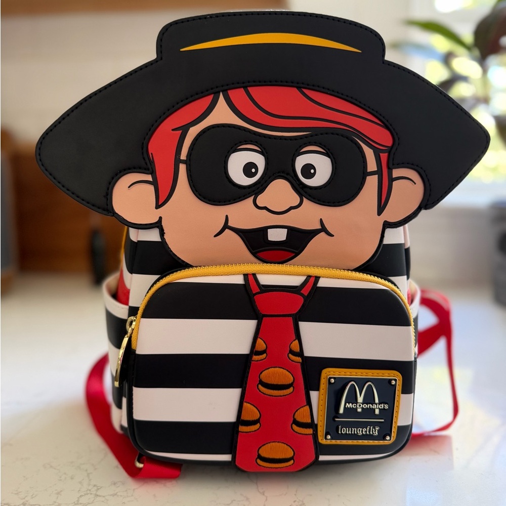 McDonald's x Loungefly Kids Black & Red Hamburglar Mini Backpack